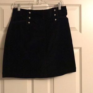 Mini black velvet like skirt